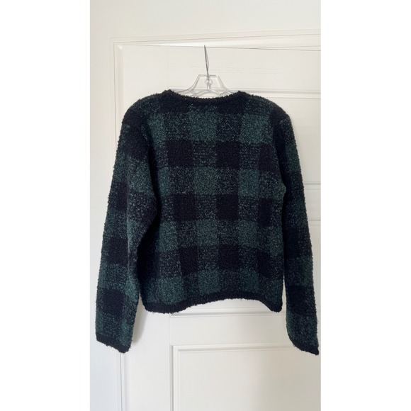 Vintage Paul Harris Design Jacket Womens M Green Black Wool Buffalo Plaid Coat - Picture 2 of 7